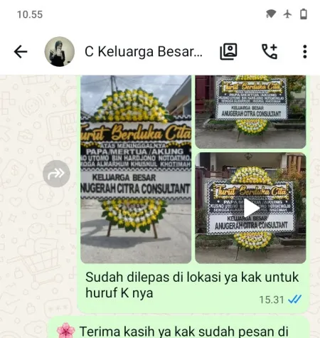 Pengiriman Papan Bunga Duka Kesatrian Blimbing